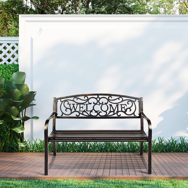 Costway Garden Bench Outdoor Furniture Porch Path Loveseat Chair