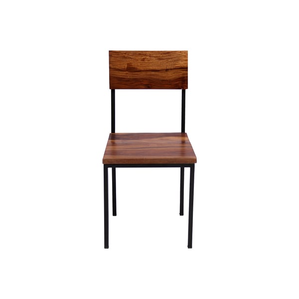 Handmade Seesham Wood and Metal Chair， Set of 2 (India)