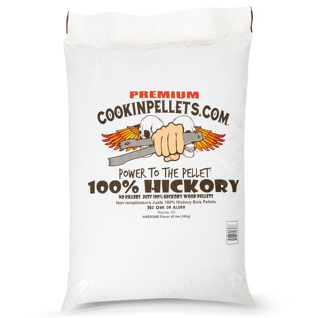 Cookinpellets 40 pound Premium Genuine Hickory Hardwood Grill Smoker Wood Pellets No Bark Fillers And Flavor Oils For Meat And Veggies 2 Pack