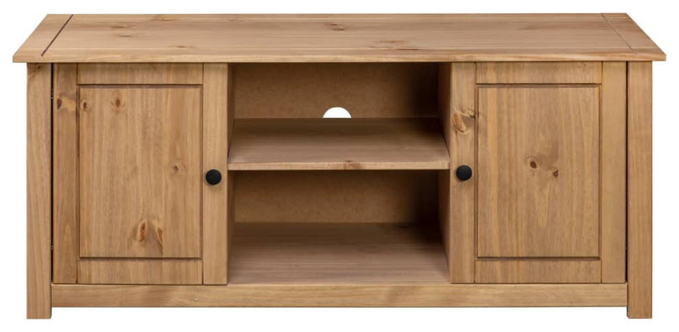 vidaXL TV Stand TV Console Sideboard TV Unit Solid Pine Wood Panama Range   Rustic   Entertainment Centers And Tv Stands   by vidaXL LLC  Houzz