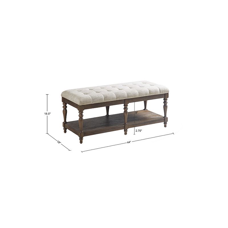 Martha Stewart Highland Button Tufted Accent Bench