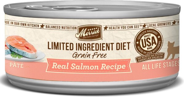 Merrick Limited Ingredient Diet Grain-Free Real Salmon Pate Recipe Canned Cat Food