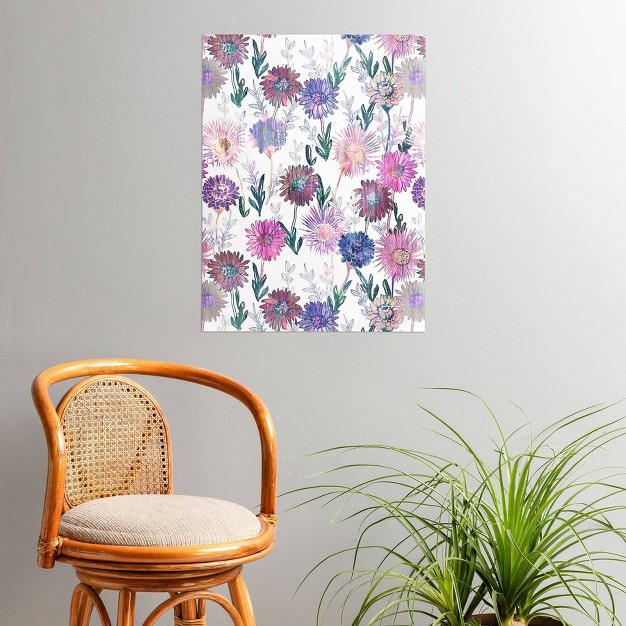 Schatzi Brown Gillian Floral White Unframed Wall Poster Print Purple Deny Designs