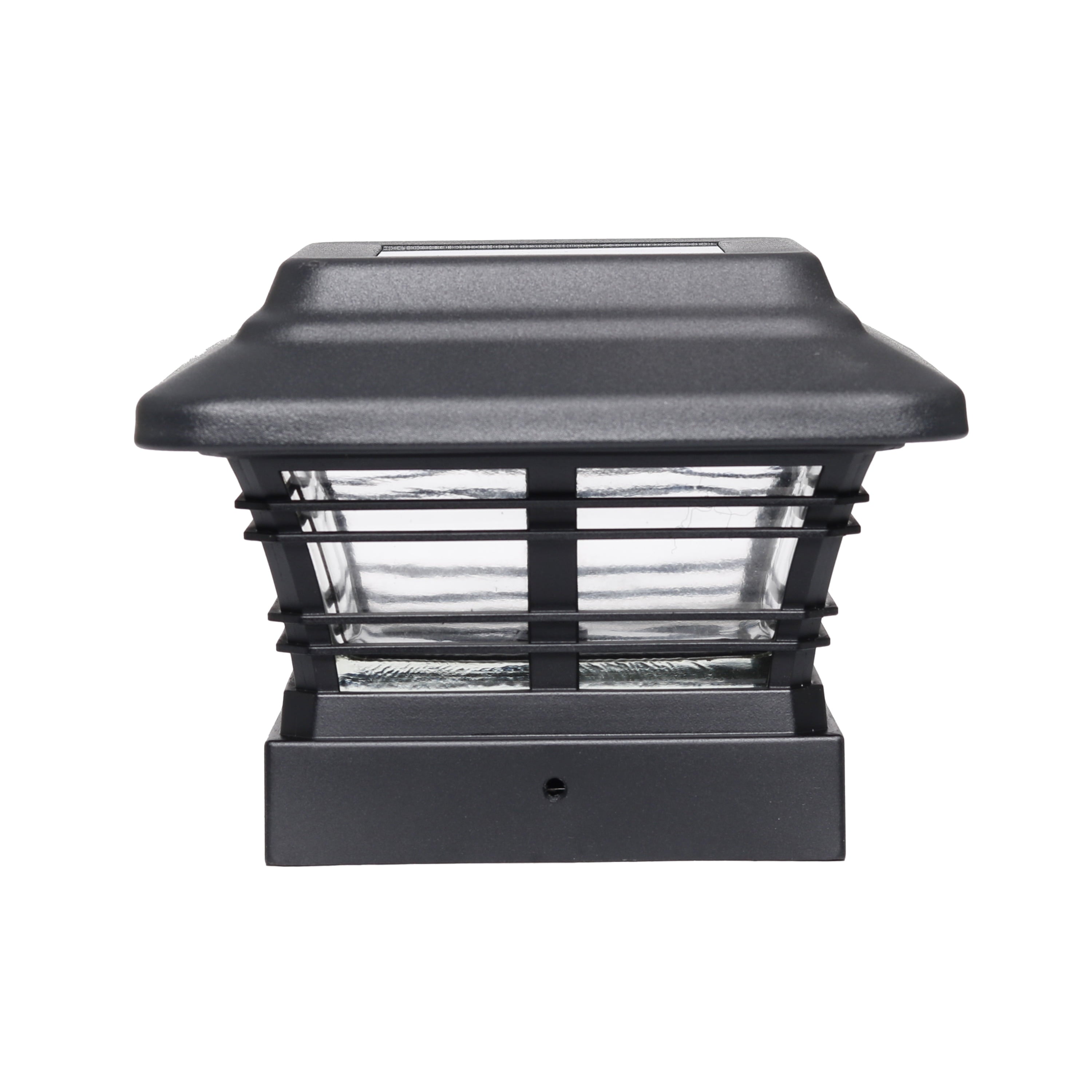 Better Homes Gardens Solar Landscape Post Cap LED Light for 4 x 4, Black Finish (4-Pack)