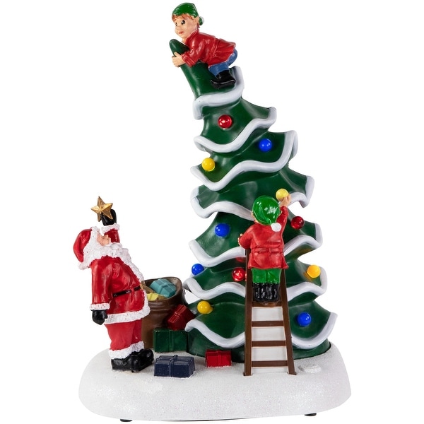 12 LED Lighted Animated and Musical Santa's Helpers Christmas Figurine