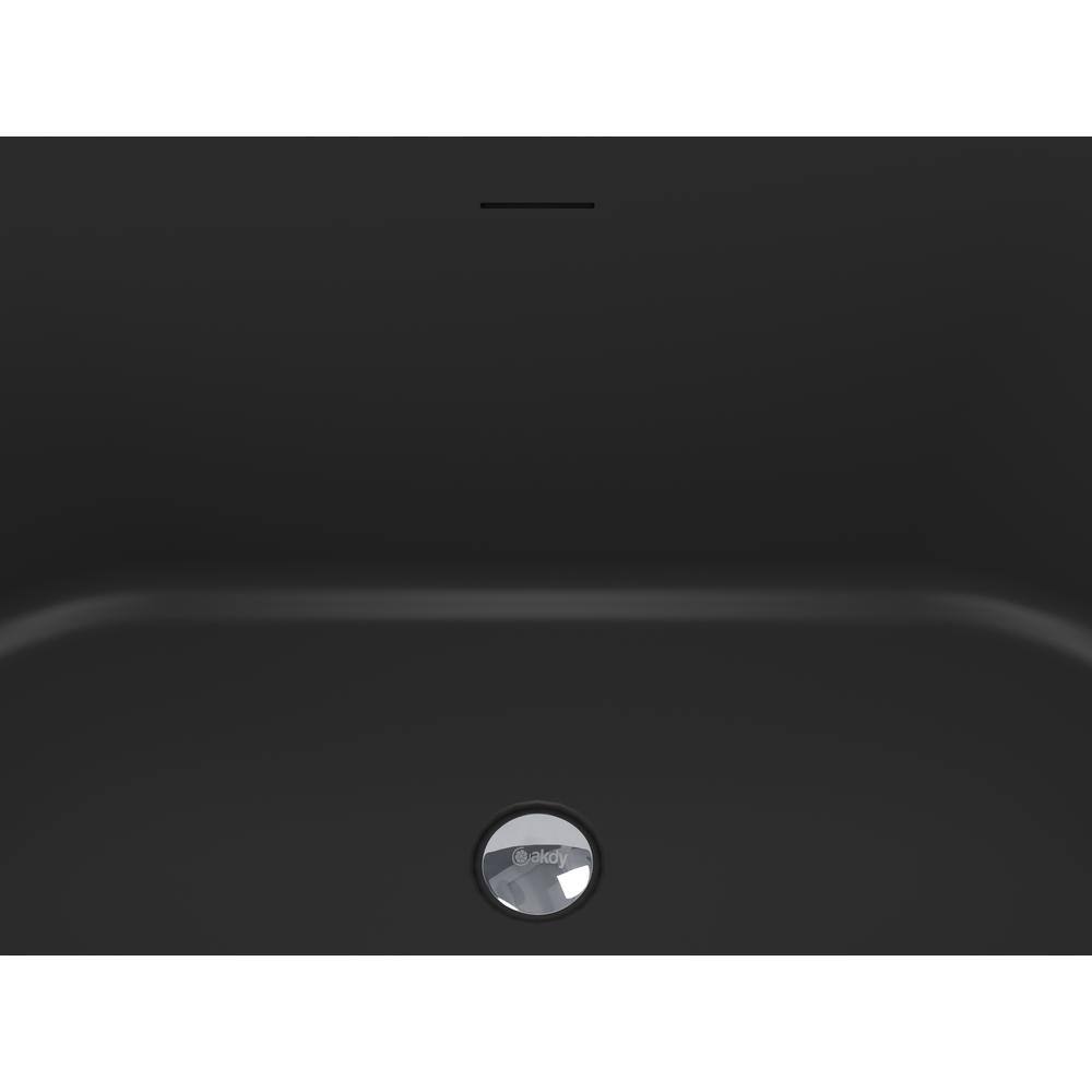 AKDY 66.9 in. Fiberglass Flatbottom Freestanding Bathtub in Solid Matte Black Inside and Outside BT0600-3