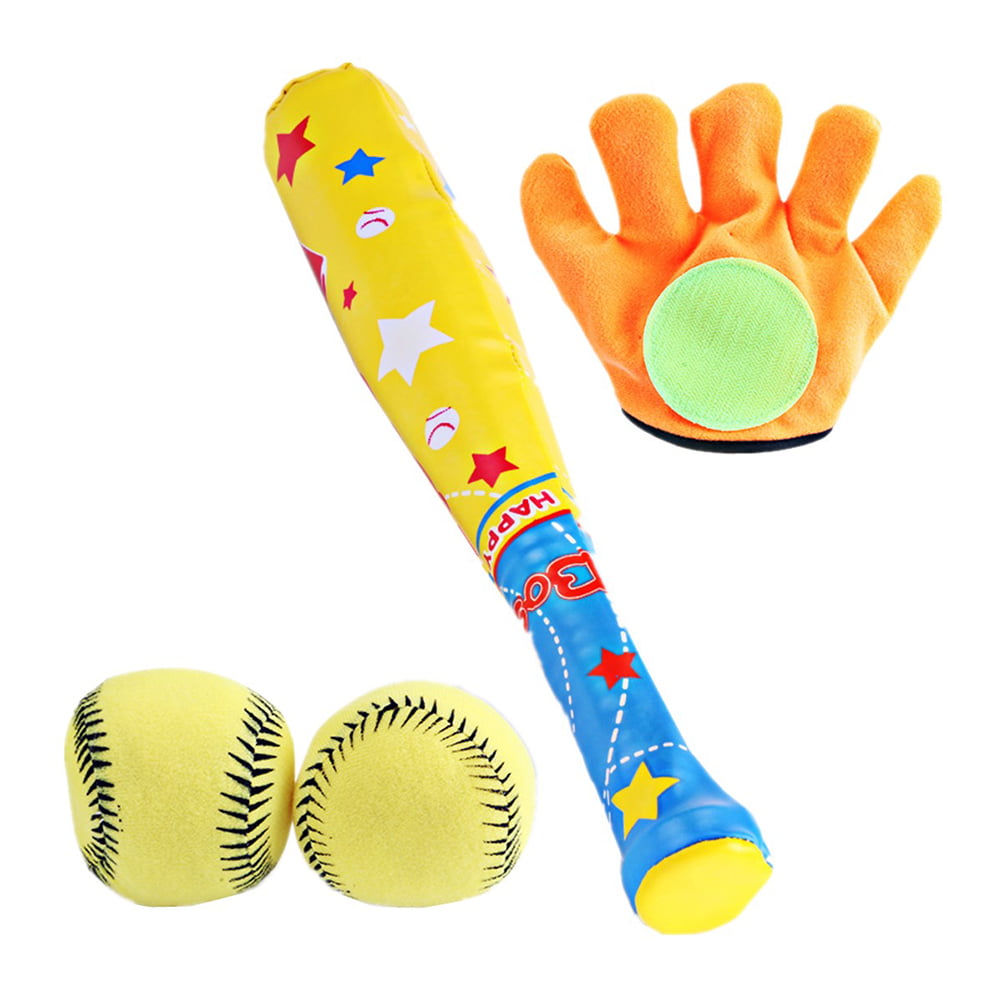 1 Set of 4pcs Kids Baseball Set Kids Baseball Toys Practice Improves Batting Skills for Kids (Assorted Color, 1pc Baseball Bat +