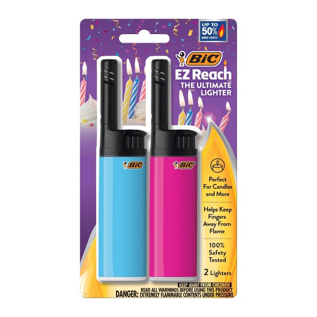 2ct Bic Ez Reach Birthday Pocket Lighters