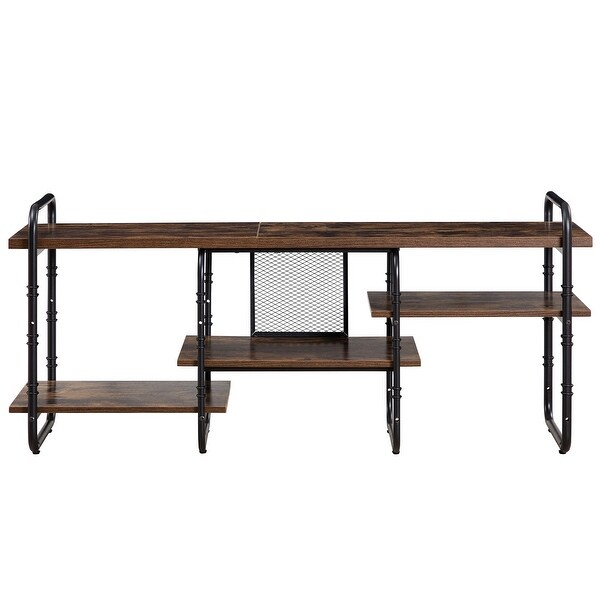 Entertainment Center TV Stand with 3-Tier Storage Shelves