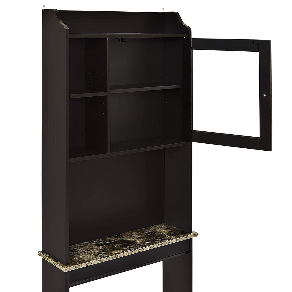 Modern Espresso Over toilet Wood Storage Cabinet   23.22 x 7.5 x 68.1 inch