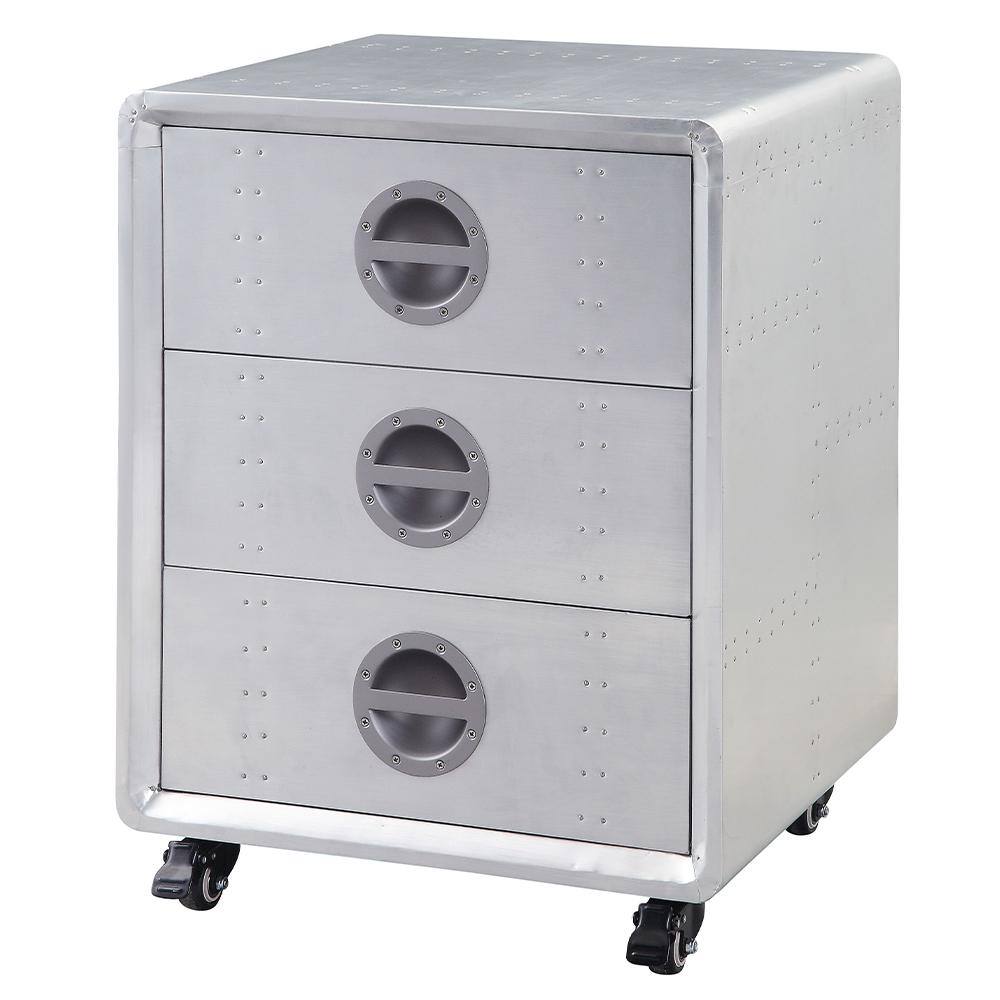 Acme Furniture Brancaster Aluminum File Cabinet with Drawers 92429