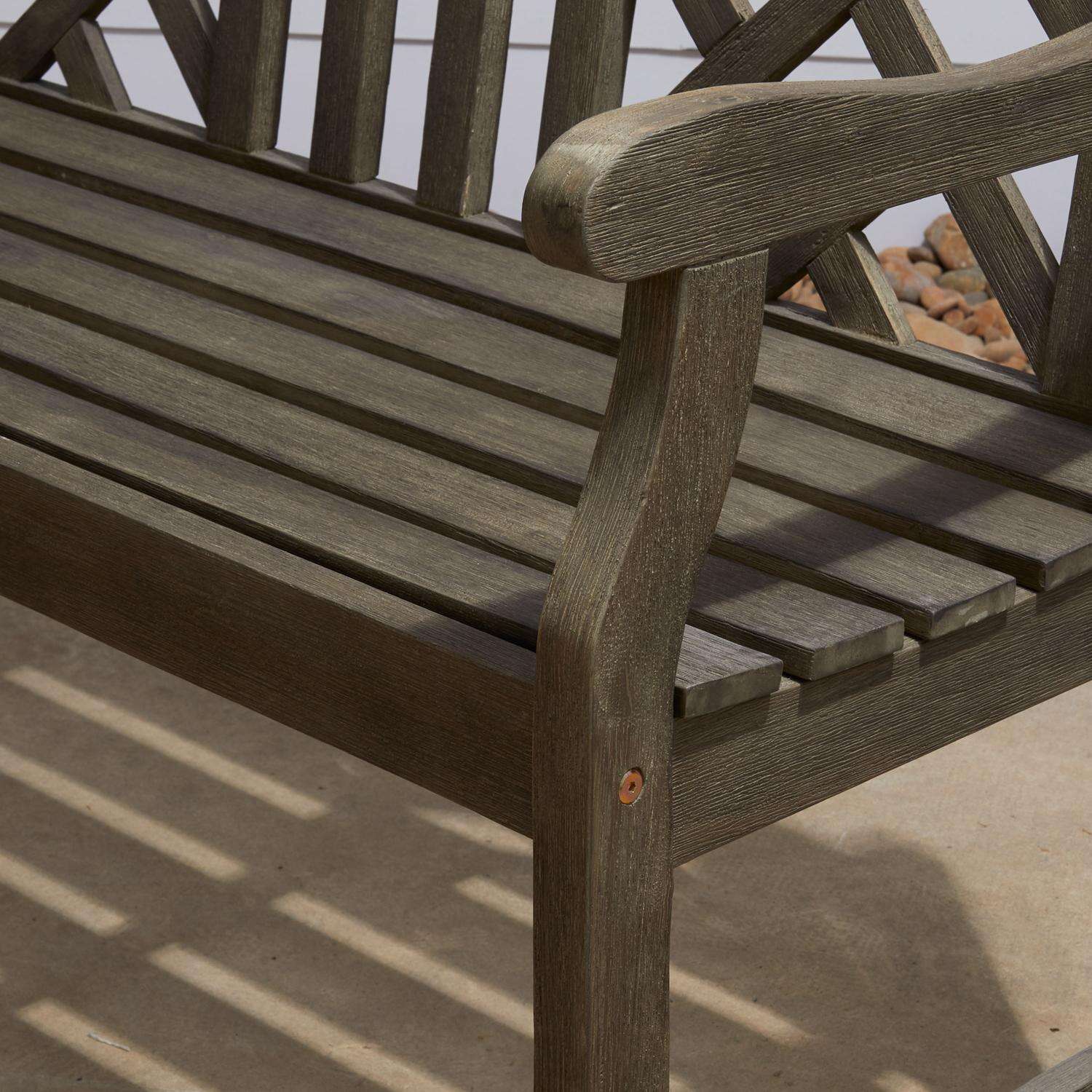 Azen Lidwina Gray Wood Patio Bench 35 in. H X 48 in. L X 22 in. D