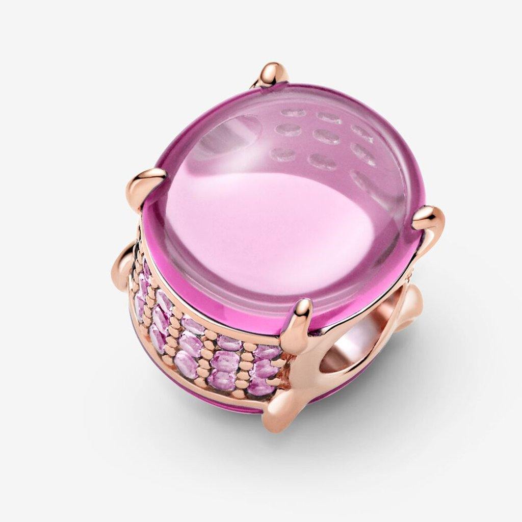 PANDORA  Pink Oval Cabochon Charm