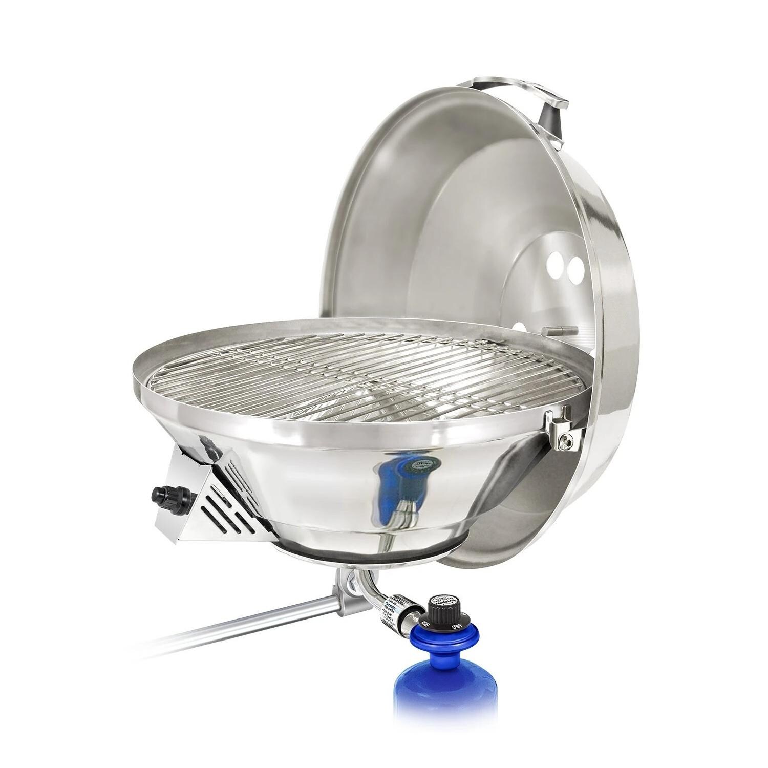 Magma Party Size Marine Kettle 3 Combination Stove and Gas Grill on Round Rail Mount