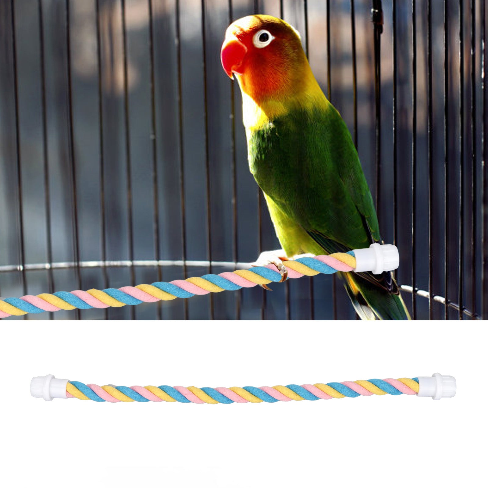 Bird Rope Perch， Bird Perch Rope Multipurpose Funny Easy To Install Colorful  For Lovebirds 60cm/23.6in