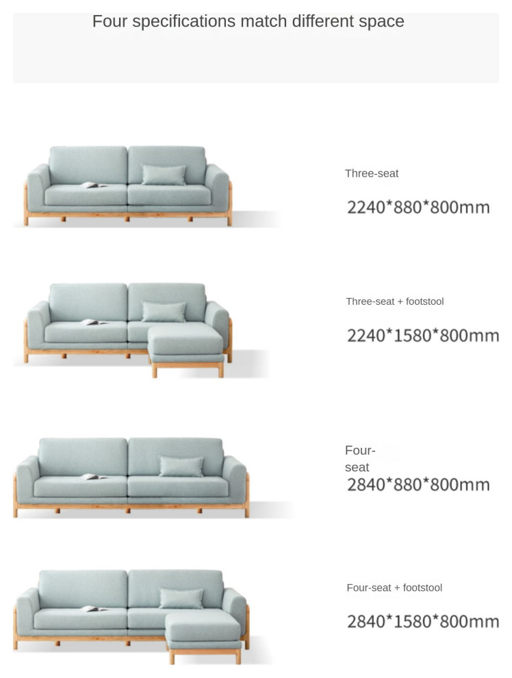 Oak Solid Wood Fabric Sofa Modern   Midcentury   Sofas   by GVAwood  Houzz