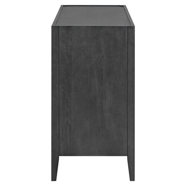 Wooden Sideboard with 3 Metal handles and 3 Doors， Adjustable Shelf