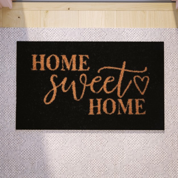 X Indoor outdoor Coir Doormat With Home Sweet Home Message And Non slip Backing