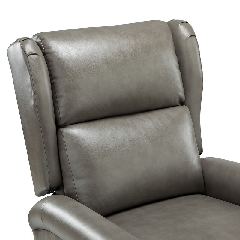 Leather Manual Swivel Recliner with Metal Base