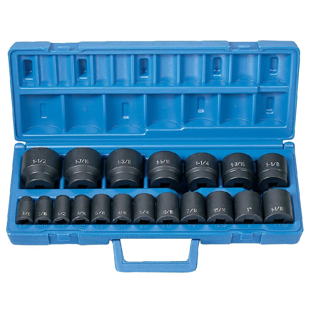 1/2 Drive 19 Pc. Standard Length Fractional Master Set ;