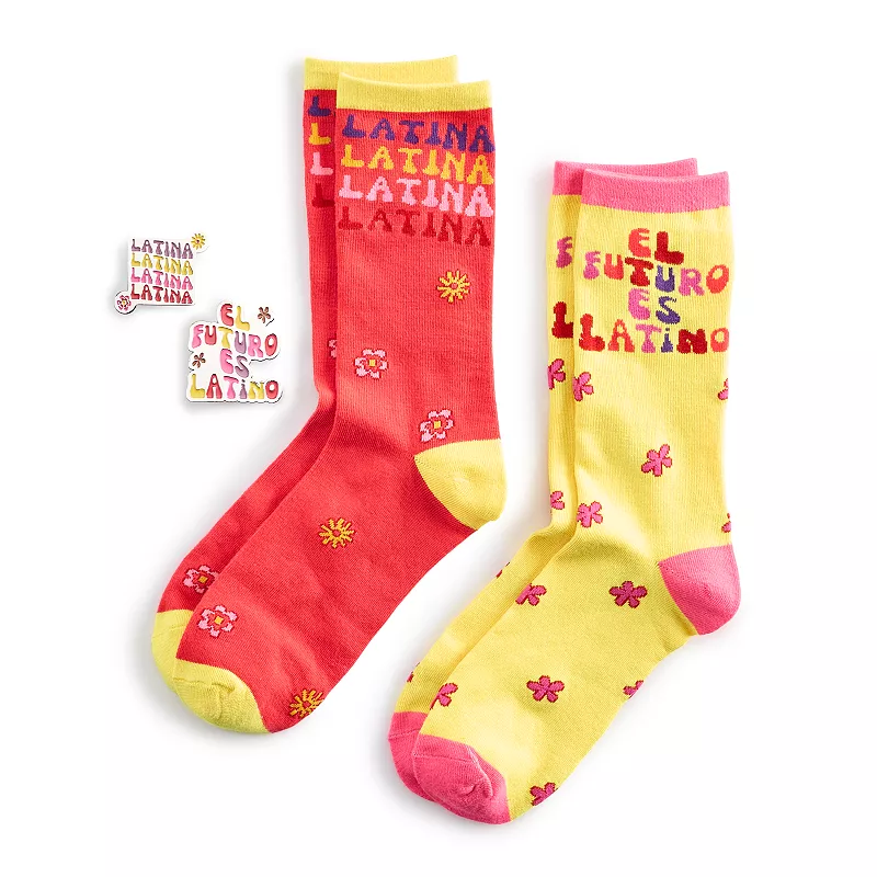 Sabor Latinx Latina and El Futuro Es Latino Sock and Pin Bundle