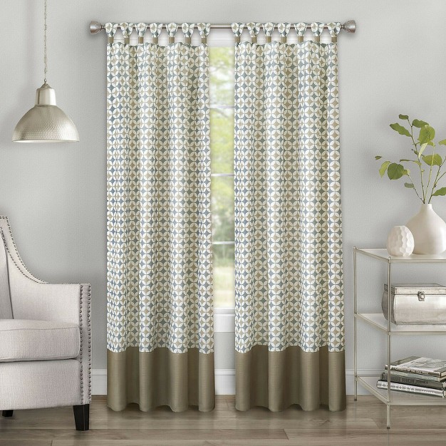 Kate Aurora Modern Chic Geometric Tab Top Window Curtain Panels 2 Pack