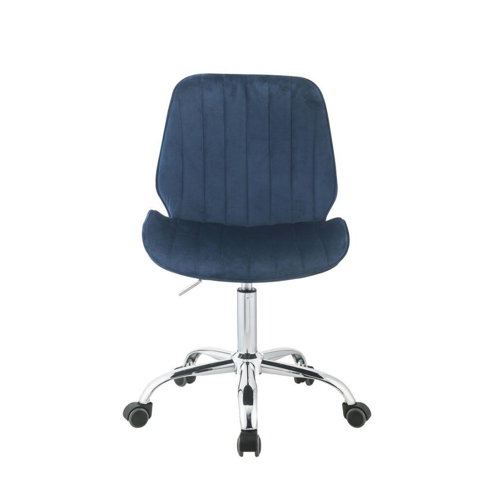 Office Chair  Twilight Blue Velvet   Chrome