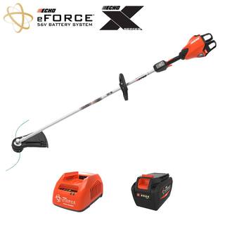 ECHO eFORCE 56V X Series 17 in. Brushless Cordless Battery String Trimmer with 5.0Ah Battery and Rapid Charger DSRM-2600R2