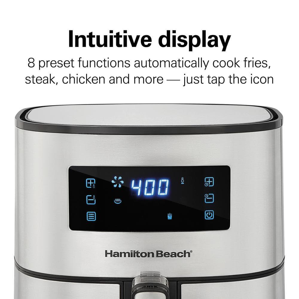 Hamilton Beach 5 Qt Stainless Steel Digital Air Fryer with Nonstick Basket