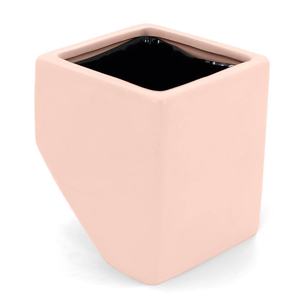 Arcadia Garden Products Cube 3-1/2 in. x 4 in. Coral Ceramic Wall Planter WP11CL