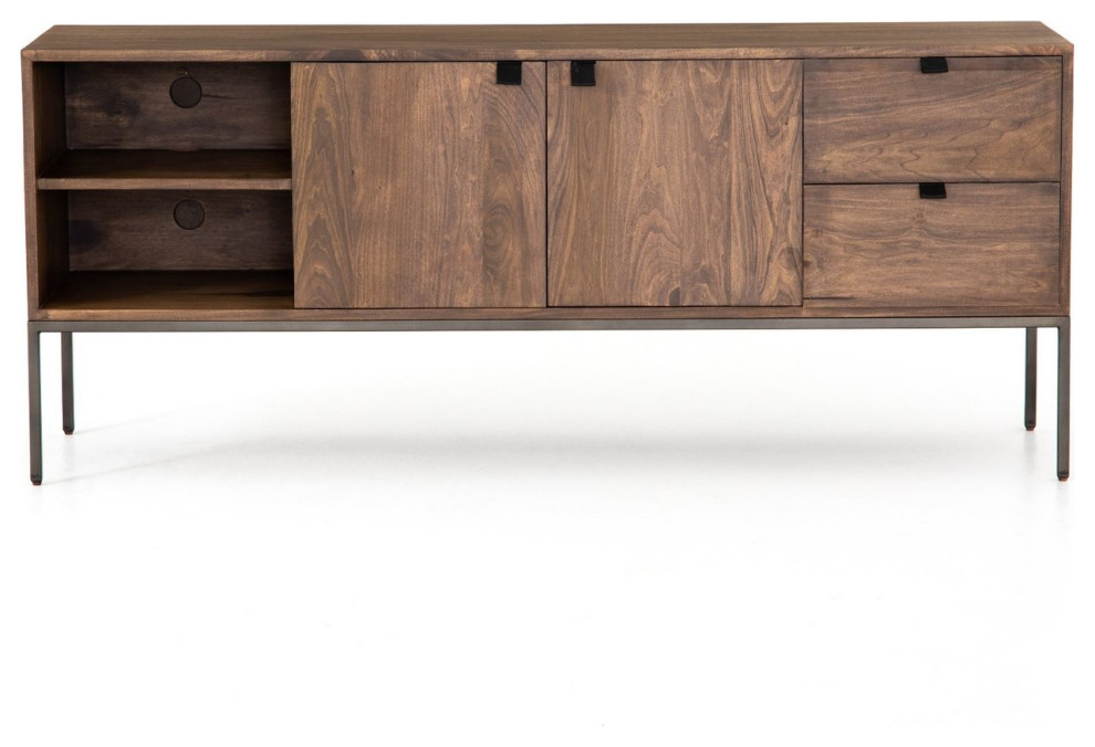 Fulton Industrial Modular Media Console Cabinet 69 quot  Industrial   Entertainment Centers And Tv Stands   by Zin Home  Houzz