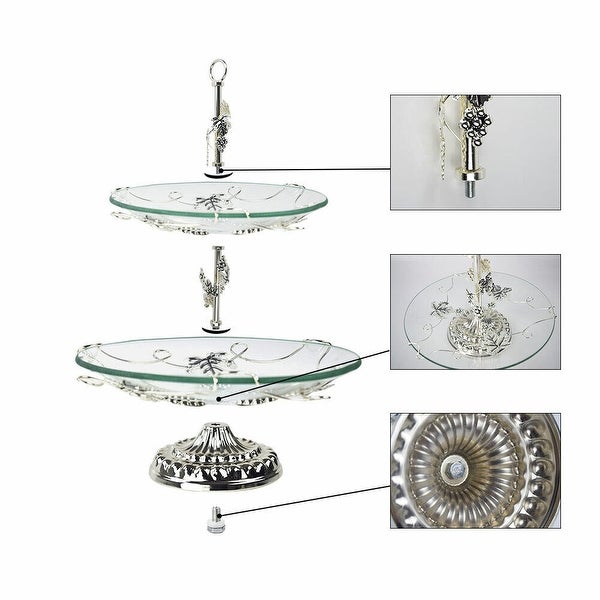 2-Layer Fruit Display Tray Glass Bowl Multi-Function Cake Stand