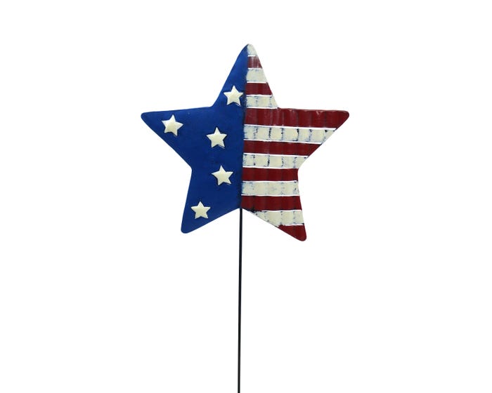 Alpine Patriotic Metal Flag Garden Stake QEL152