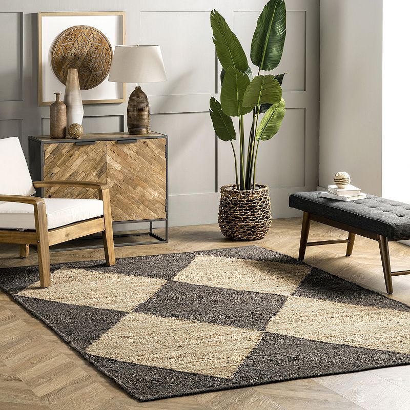 nuLOOM Pandora Diamond Jute Area Rug