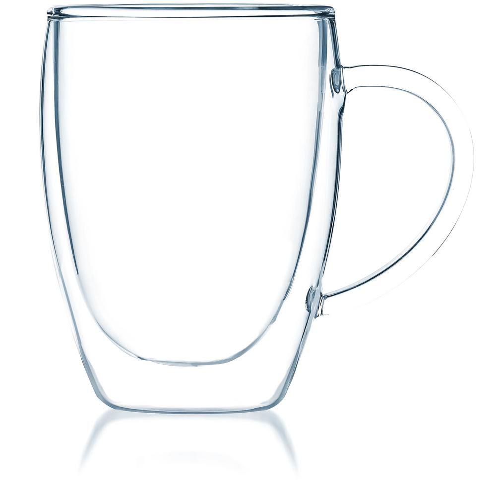 JavaFly Bistro 12 oz. Double Wall Glass with Handle Dishwasher Safe CE1002337-B020002