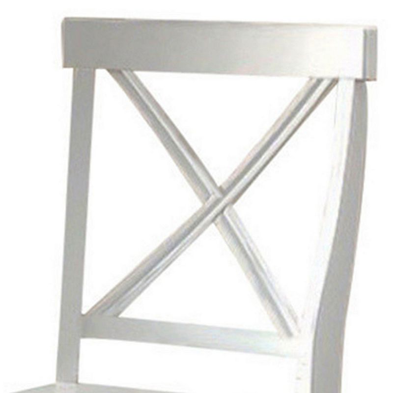 Wooden Armless Side chair， White， Pack of 2