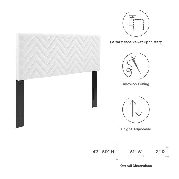 Mercy Chevron Tufted Performance Velvet Twin Headboard - - 37076240