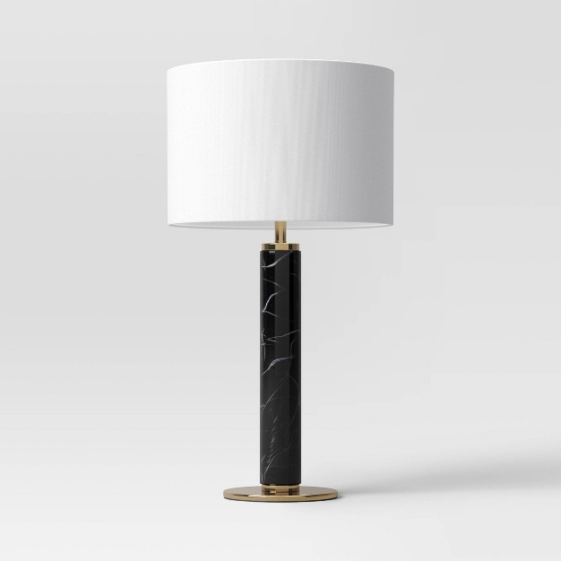 Faux Marble Stick Table Lamp