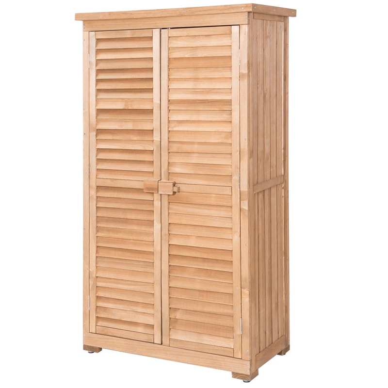 Canada Only - 63'' Tall Wooden Garden Storage Shed in Shutter Design