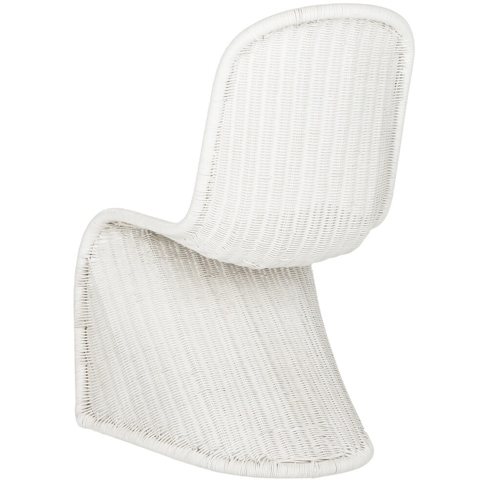 SAFAVIEH Tana White Wicker Dining Chair (Set of 2)