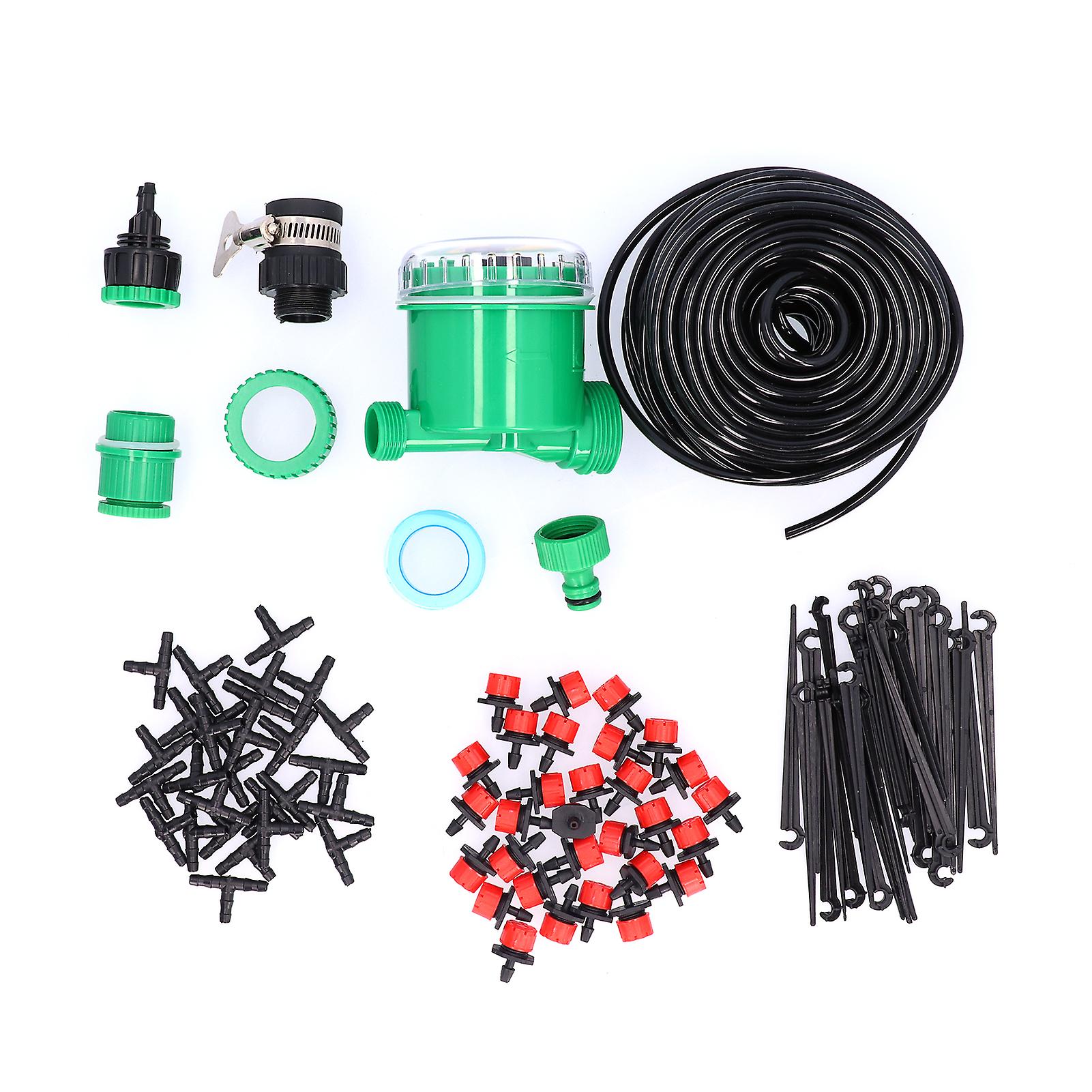 25m Drip Irrigation Kit DIY Automatic Timing Watering System for Garden Plant Flower