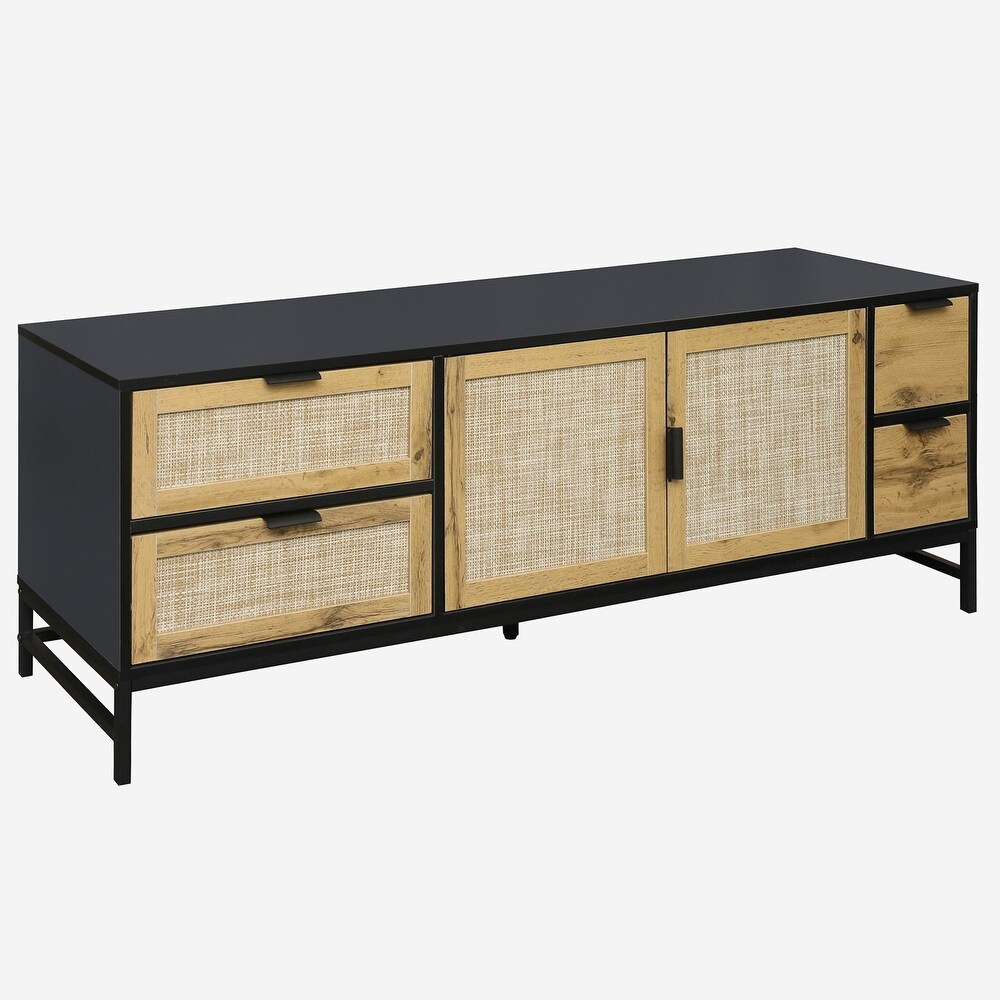 Rattan TV Stand for TVs up to 65\