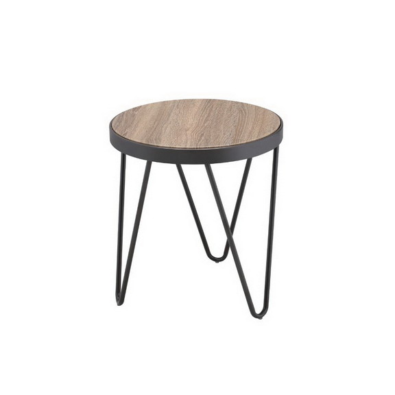 Acme 81737 Bage End Table  Weathered Gray Oak