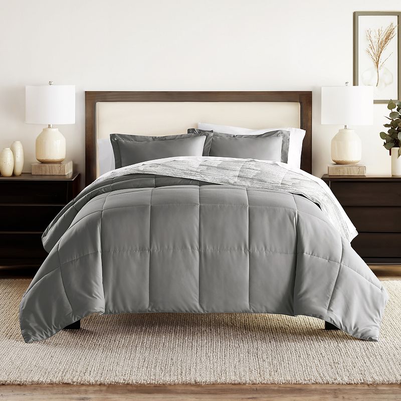 Home Collection Textured Stripe All Season Reversible Comforter Set