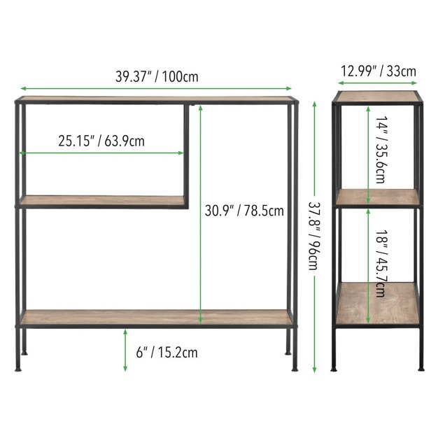 Mdesign Modern Metal And Wood Console Table With Shelf