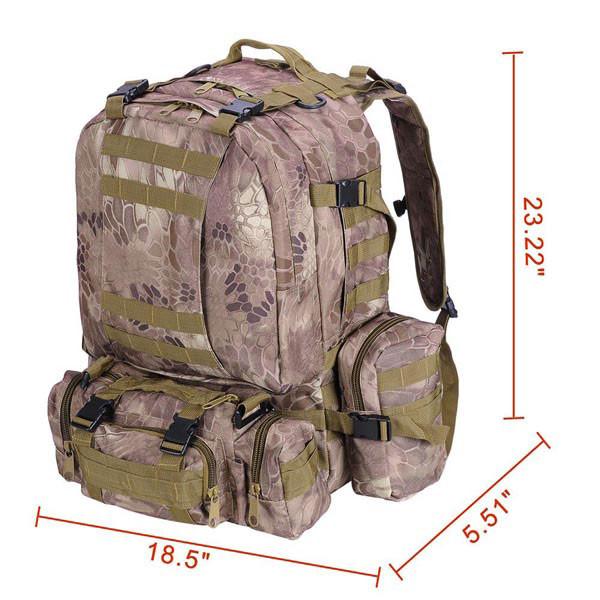 Yescom Waterproof 55L Hiking Backpack Rucksack Camping Color Opt