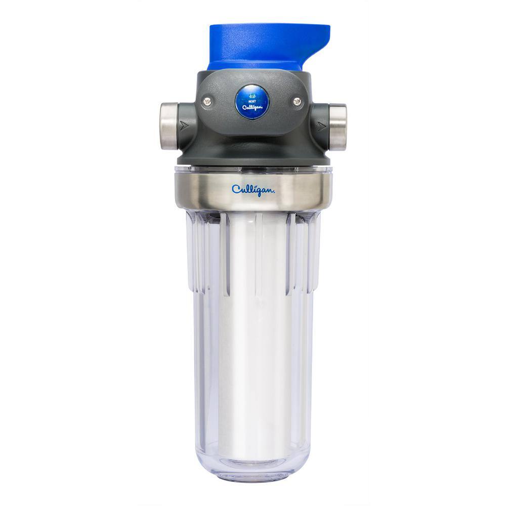 Culligan Sediment Valve-in-Head Filter Clear Housing with P5 Cartridge Water Filtration System WH-S200-C