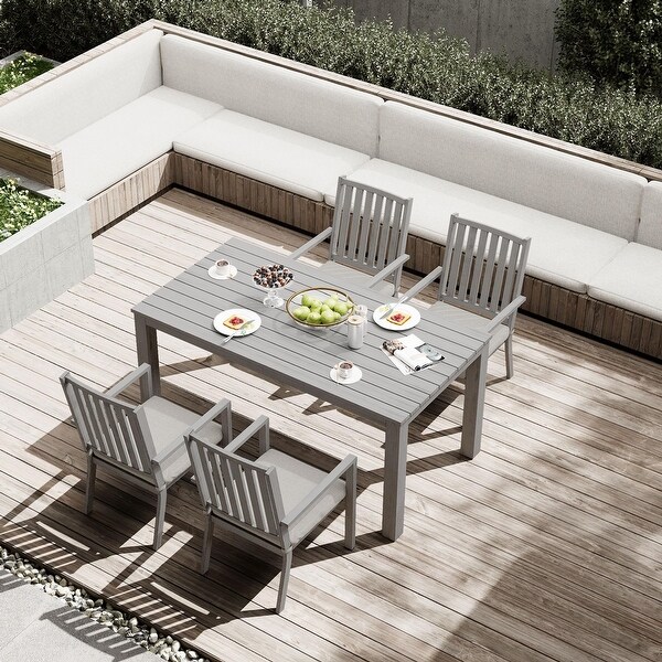 5 Pieces Patio Dining Sets Aluminum Outdoor Dining Table with 4 Chairs