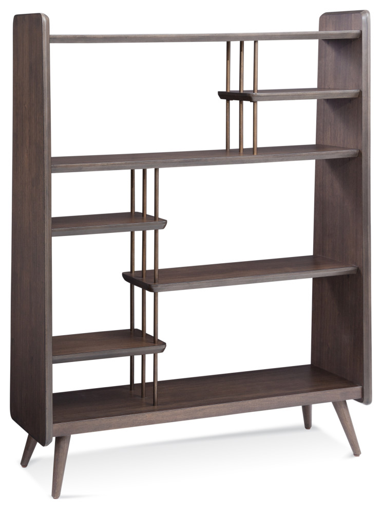 Stylish Mid Cеntury Modеrn Smokеd Walnut Bookshеlf Wallacе   Midcentury   Bookcases   by Sideboards and Things  Houzz