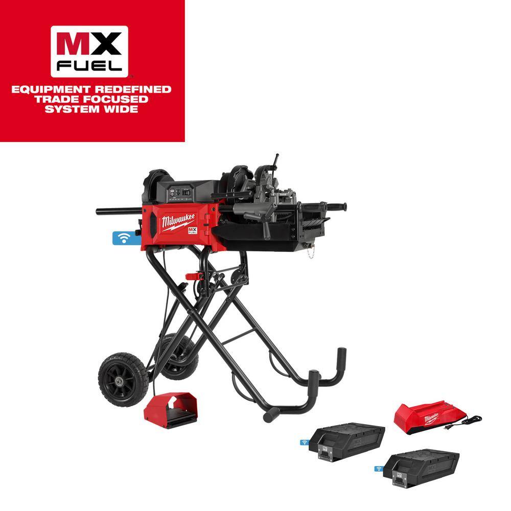 MW MX FUEL Lithium-Ion Cordless 12 in. to 2in. Pipe Threading Machine w(2) Batteries and Charger MXF512-2XC